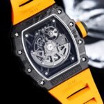 Swiss Super Clone Richard Mille RM 35-01 with NTPT Carbon Fiber Case, Orange Silicone Strap - Image 4