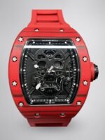 Replica Richard Mille RM 52-01 Skeleton Skull Dial Men's Watch – Swiss Movement, Red Carbon Case