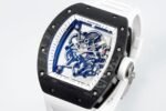 Richard Mille RM055 Skeleton Swiss Replica, Titanium Carbon Fiber Case, White Rubber Strap - Image 8