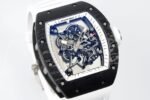 Richard Mille RM055 Skeleton Swiss Replica, Titanium Carbon Fiber Case, White Rubber Strap - Image 7
