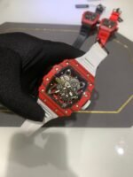 Swiss Richard Mille RM 35-01 Replica Rafael Nadal Red Case Watch – Carbon Fiber Case, Luxury Sport Design - Image 4