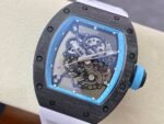 Replica Richard Mille RM055 NTPT Carbon Fiber Light Blue Skeleton Dial Super Clone Watch - Image 4