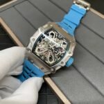 Luxury Replica Richard Mille RM 35-03 Rafael Nadal Skeleton Dial Blue Strap Watch For Men - Image 6