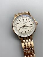 Breitling Navitimer, white dial, rose gold bracelet, model R17329F41G1R1 (1:1 Super Clone) - Image 2