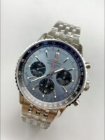 Breitling Navitimer with blue dial and steel bracelet (1:1Super Cloen) - Image 2