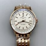 Breitling Navitimer, white dial, rose gold bracelet, model R17329F41G1R1 (1:1 Super Clone)
