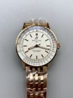 Breitling Navitimer, white dial, rose gold bracelet, model R17329F41G1R1 (1:1 Super Clone)