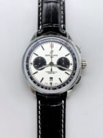 Breitling Premier B01 Chronograph Men’s Watch, Silver Panda Dial, Leather Strap(1:1 Super Clone)