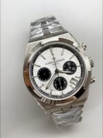 Vacheron Constantin Overseas Chronograph White Dial – Stainless Steel Strap(1:1Super Clone) - Image 3