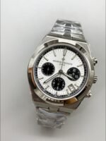 Vacheron Constantin Overseas Chronograph White Dial – Stainless Steel Strap(1:1Super Clone) - Image 2