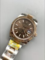 Rolex Datejust 41MM Two Tone Rose Gold Plating Brown Dial Watch(1:1Super Clone ) - Image 2