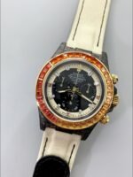 Rolex Daytona DiW Carbon Edition Rainbow Bezel – Forged Carbon Casing Beige Strap(1:1Super Clone ) - Image 4