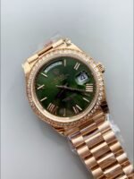 Rolex Day Date Presidential 18K Rose Gold Watch 40MM – Olive Green Dial(1:1Super Clone） - Image 3
