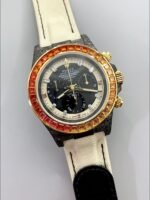 Rolex Daytona DiW Carbon Edition Rainbow Bezel – Forged Carbon Casing Beige Strap(1:1Super Clone ) - Image 2