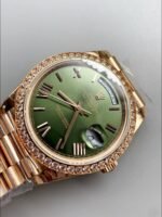 Rolex Day Date Presidential 18K Rose Gold Watch 40MM – Olive Green Dial(1:1Super Clone） - Image 4