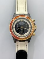 Rolex Daytona DiW Carbon Edition Rainbow Bezel – Forged Carbon Casing Beige Strap(1:1Super Clone )