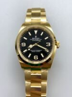 Rolex Explorer I Black Dial – Yellow Gold Steel in 3230 Movement(1:1Super Clone）