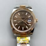 Rolex Datejust 41MM Two Tone Rose Gold Plating Brown Dial Watch(1:1Super Clone )
