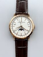 Vacheron Constantin Traditionelle Complete Calendar Rose Gold Plating White Dial (1:1Super Clone)