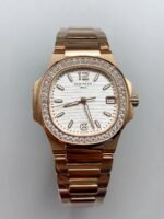 Patek Philippe Nautilus 7010/1GR-011 32MM- Genuine Diamonds on Bezel(1:1 Super Clone)