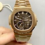 Patek Philippe Nautilus 5712/R Brown Dial Gold Strap(1:1Super Clone)