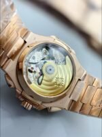 Patek Philippe Nautilus 5980/R Rose Gold 904L Steel Case in Black Dial (1:1Super Clone) - Image 4