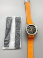 Patek Philippe Aquanaut 5968 Chronograph Steel Casing Orange Strap Watch(1:1 Super Clone) - Image 4