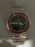Patek Philippe Nautilus 5711 Black Dial 904L Steel with Rubies Bezel(1:1Super Clone) - Image 9