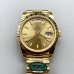 1:1 super clone Day Date Rolex Weekly Journal 18K Gold Plated counter weight