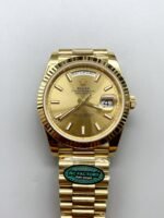 1:1 super clone Day Date Rolex Weekly Journal 18K Gold Plated counter weight