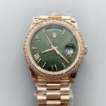 Day Date Rolex Weekly Journal Champaign 18K Gold Plated counter weight