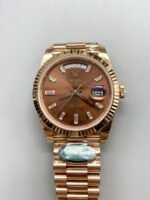 Rolex Day-Date 40 Rose Gold Chocolate Baguette Diamond Dial 228235(1;1 Super Clone)