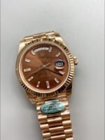 Rolex Day-Date 40 Rose Gold Chocolate Baguette Diamond Dial 228235(1;1 Super Clone) - Image 3