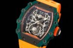 Best Richard Mille RM 21-02 Tourbillon Aerodyne Replica Watch - Orange Leather Strap - Image 2