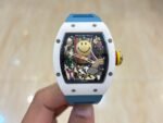Richard Mille RM 88 Smiley Automatic Tourbillon Replica White Ceramic Blue Strap Watch - Image 2