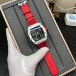 Richard Mille RM 35-01 Replica Rafael Nadal White Carbon Case Red Strap Watch | Swiss Movement, Skeleton Dial - Image 2