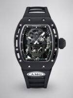 Swiss Richard Mille RM 052 Replica Watch – Skeleton Tourbillon, Skull Face, Black Rubber Strap, AAAAA Quality