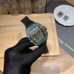 Swiss Replica Richard Mille RM 11-03 Carbon Turquoise Case Watch – Skeleton Dial Luxury Men's Timepiece - Image 4