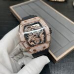 Swiss Richard Mille RM 51-01 Replica Tiger And Dragon Michelle Yeoh Watch with Diamond Bezel And Black Rubber Strap - Image 4