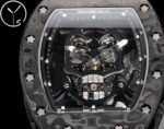 Best Richard Mille RM 052 Replica Black Carbon Fiber Case Watch – Men’s Luxury Watch With Skeleton Skull Dial - Image 3