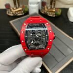 Replica Richard Mille RM 52-01 Skeleton Skull Dial Men's Watch – Swiss Movement, Red Carbon Case - Image 3