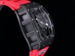 Replica Richard Mille RM052 Titanium Skeleton Tourbillon Watch with Red Rubber Strap - Image 7