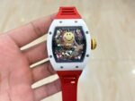 Richard Mille RM 88 Smiley Automatic Tourbillon Watch Replica, Red Rubber Strap - Image 3