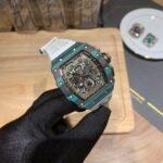 Richard Mille RM 11-03 Replica Watch Turquoise Quartz TPT White Strap Flyback Chronograph - Image 6