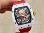 Richard Mille RM 88 Smiley Automatic Tourbillon Watch Replica, Red Rubber Strap - Image 4