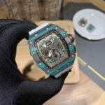 Richard Mille RM 11-03 Replica Watch Turquoise Quartz TPT White Strap Flyback Chronograph - Image 3