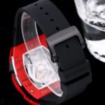 Luxury Sport Replica Richard Mille RM 40-01 Red Carbon Fiber Case Watch With Black Rubber Strap - Image 11