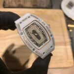 Elegant Swiss Richard Mille RM 07-01 Replica White Ceramic & Rose Gold Diamond Dial Watch – Luxury Style For Women - Image 5
