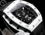 Best Swiss Replica Richard Mille RM52 Skull Tourbillon Watch with Rubber Strap - Image 5