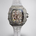 Swiss Richard Mille RM 11 Replica – 49mm Carbon Case, Skeleton Dial, Grey Rubber Strap